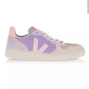 VEJA Women's V-10 Leather & Suede Low-Top Sneaker in multi-lavender